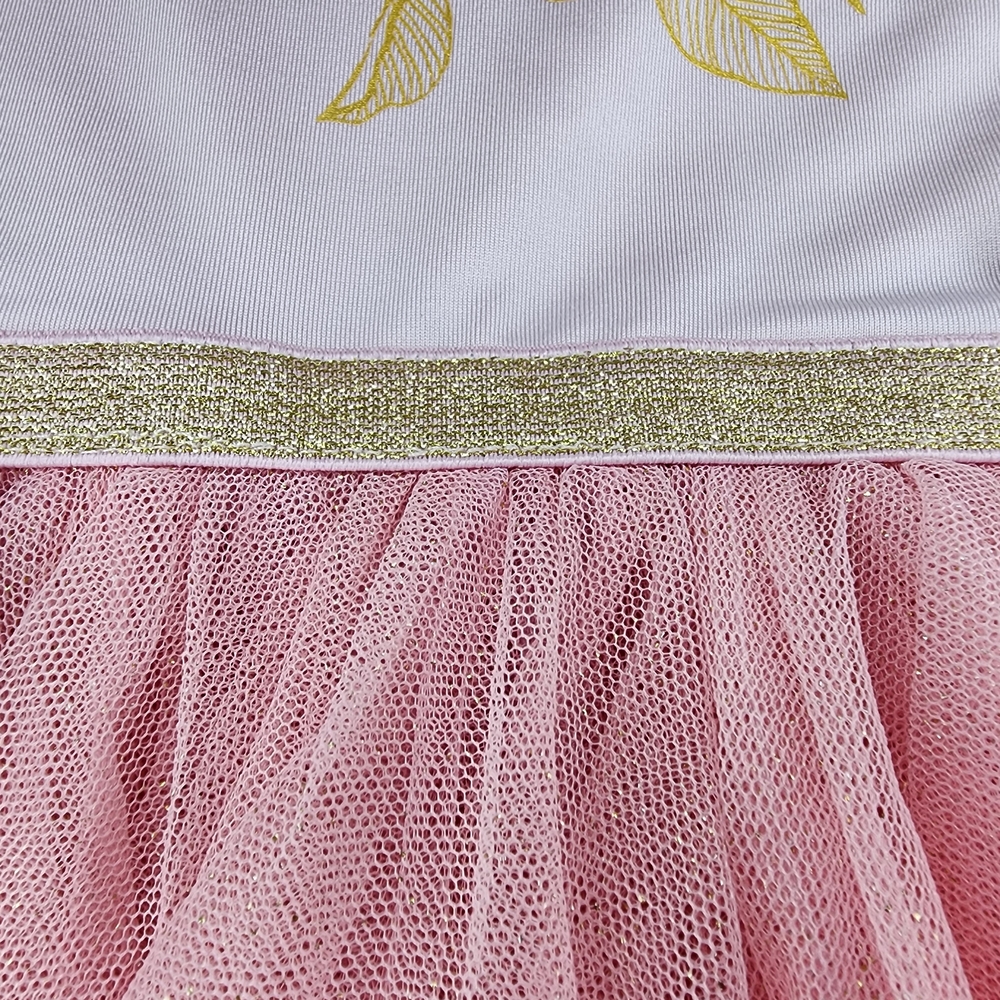 Pink Princess Long Sleeve Dress Tulle Skirt Cinderella Belle Ariel - Picture 5 of 9